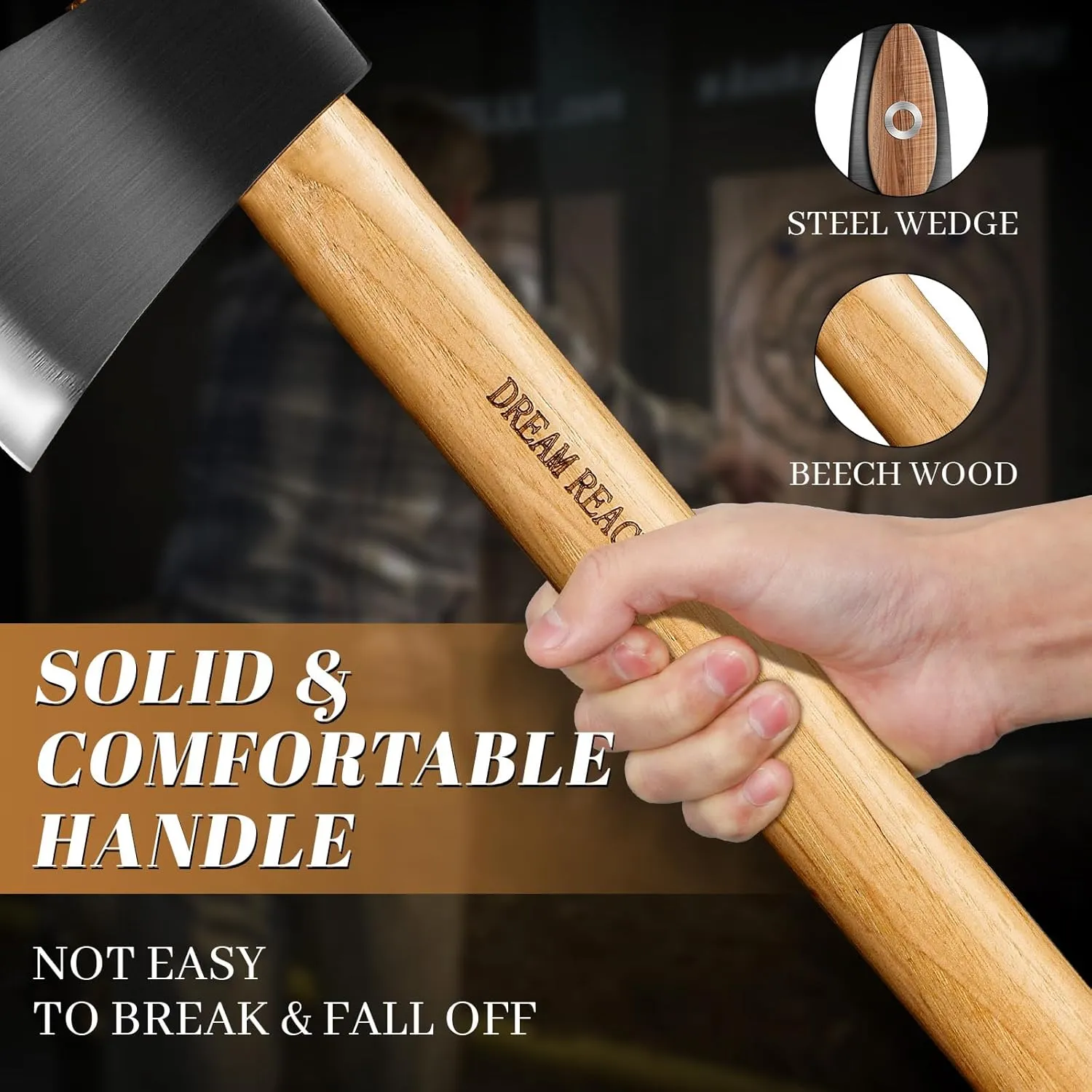 Dream Reach Throwing Axe Set - 2 PCS Hand Forged Throwing Hatchet, 15.7" Professional Throwing Game Axe for Backyard, Competition, Recreation