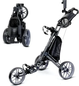 DRUIDS 3 Wheel Golf Push Cart : Lightweight Compact Golf Walking Cart with Cooler, Flat Fold Golf Trolley with Brake, Pull Behind Manual Golf Caddy with Cup Umbrella Holder