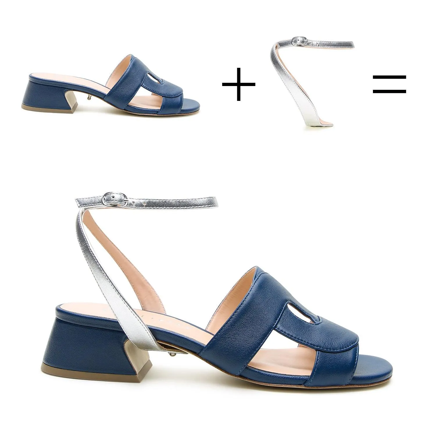 Evening Sky Loop Sandal   Silver Marilyn Strap
