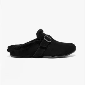FitFlop CHRISSIE II Womens Suede Buckle Slippers All Black