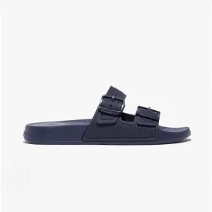 FitFlop iQUSHION TWO-BAR BUCKLE SLIDES Womens Midnight Navy