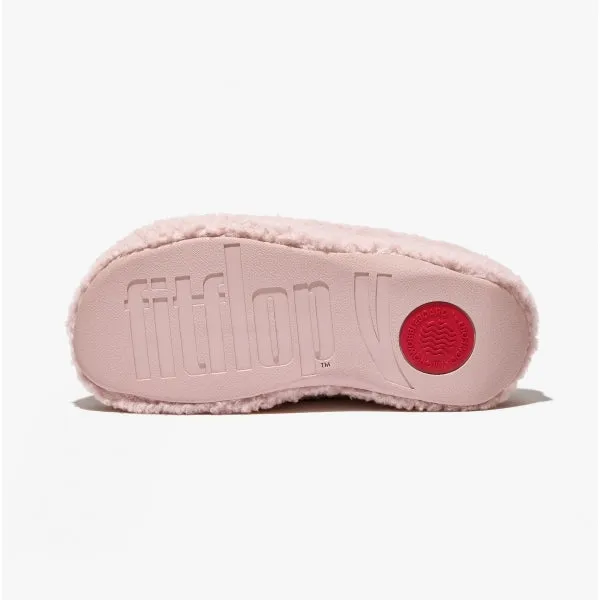 FitFlop SHUV POM POM Womens Shearling Clog Slippers Beige