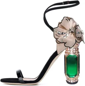 FSJ Women Open Toe Stylish Sandal Ankle Strap Chunky Block High Thick Heels Wedding Party Ballroom Prom Shoes US Size 4-15 US