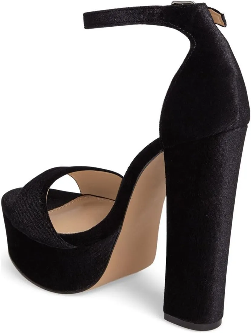 FSJ Women Sexy Ankle Strap Platform Sandal Chunky High Heel Open Toe Summer Shoe Size 4-15 M US