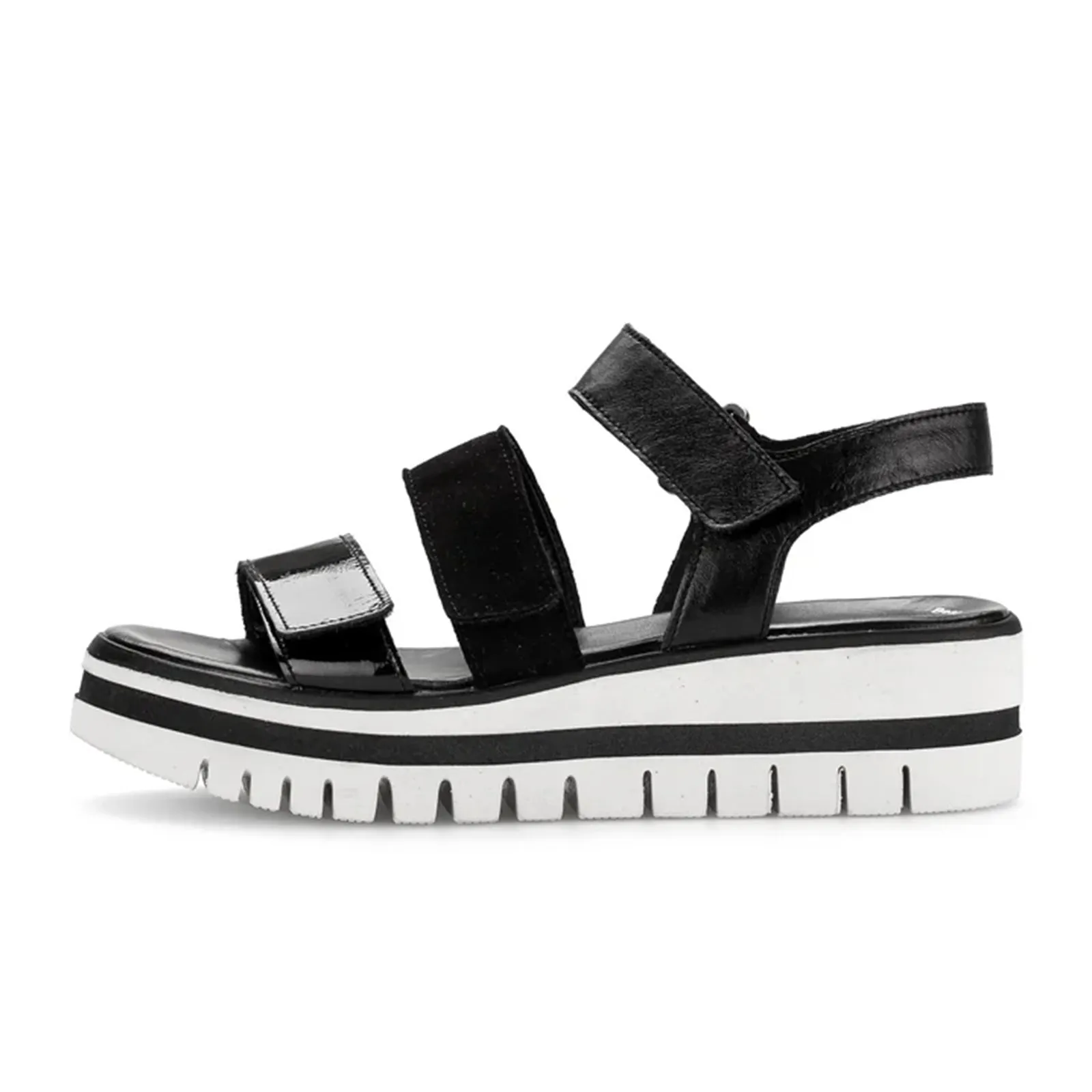 Gabor 64.620.27 Platform Wedge Sandal (Women) - Schwarz Lack/Samtchevreau