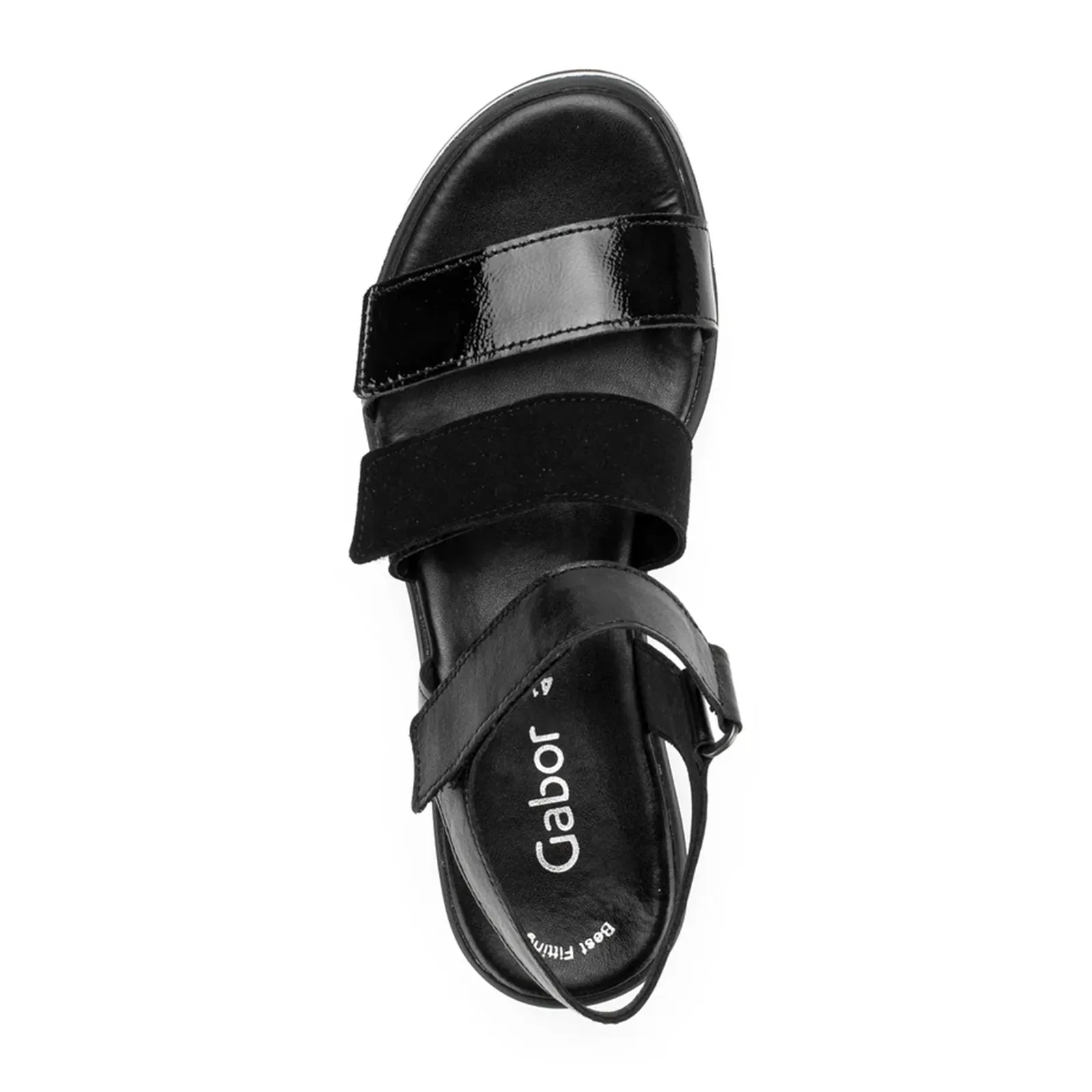 Gabor 64.620.27 Platform Wedge Sandal (Women) - Schwarz Lack/Samtchevreau