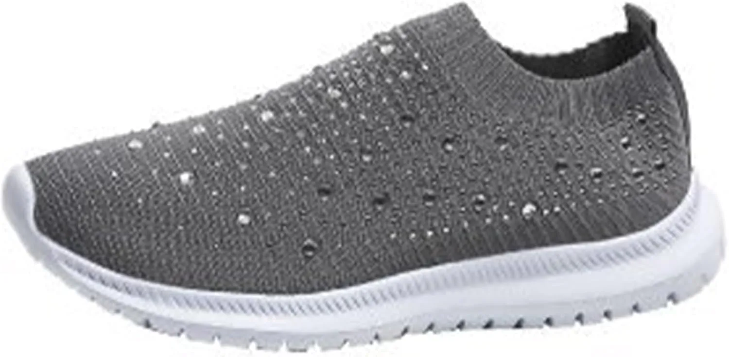 GUTZBSY Womens Rhinestones Glitter Fashion Mesh Walking Shoe,Bling Sneakers for Women Rhinestones