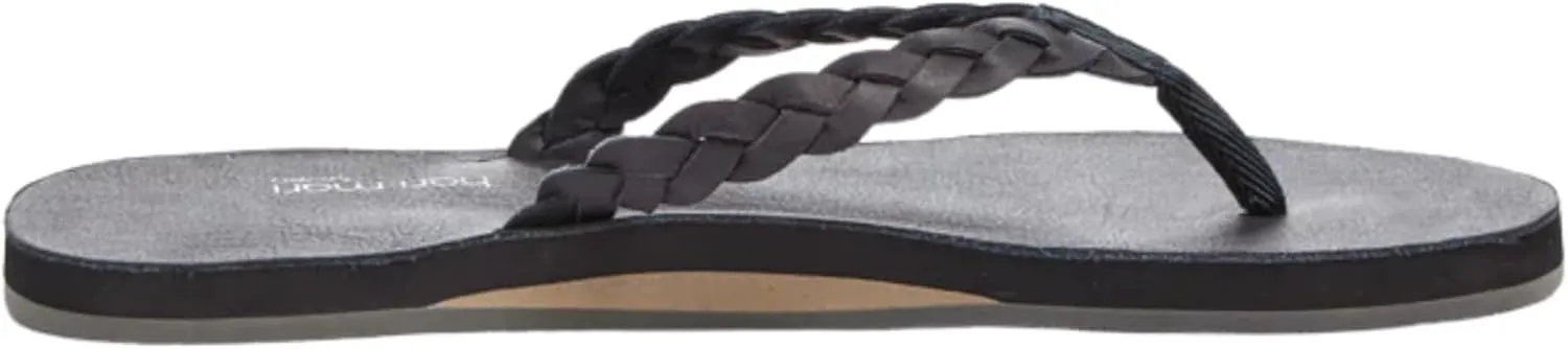 Hari Mari- Meadows Braided- Women's Classic Full Grain Leather Flip Flops with Braided Straps- No Break Ins, Firm Arch Support, and Beveled Edge to Reduce Tripping