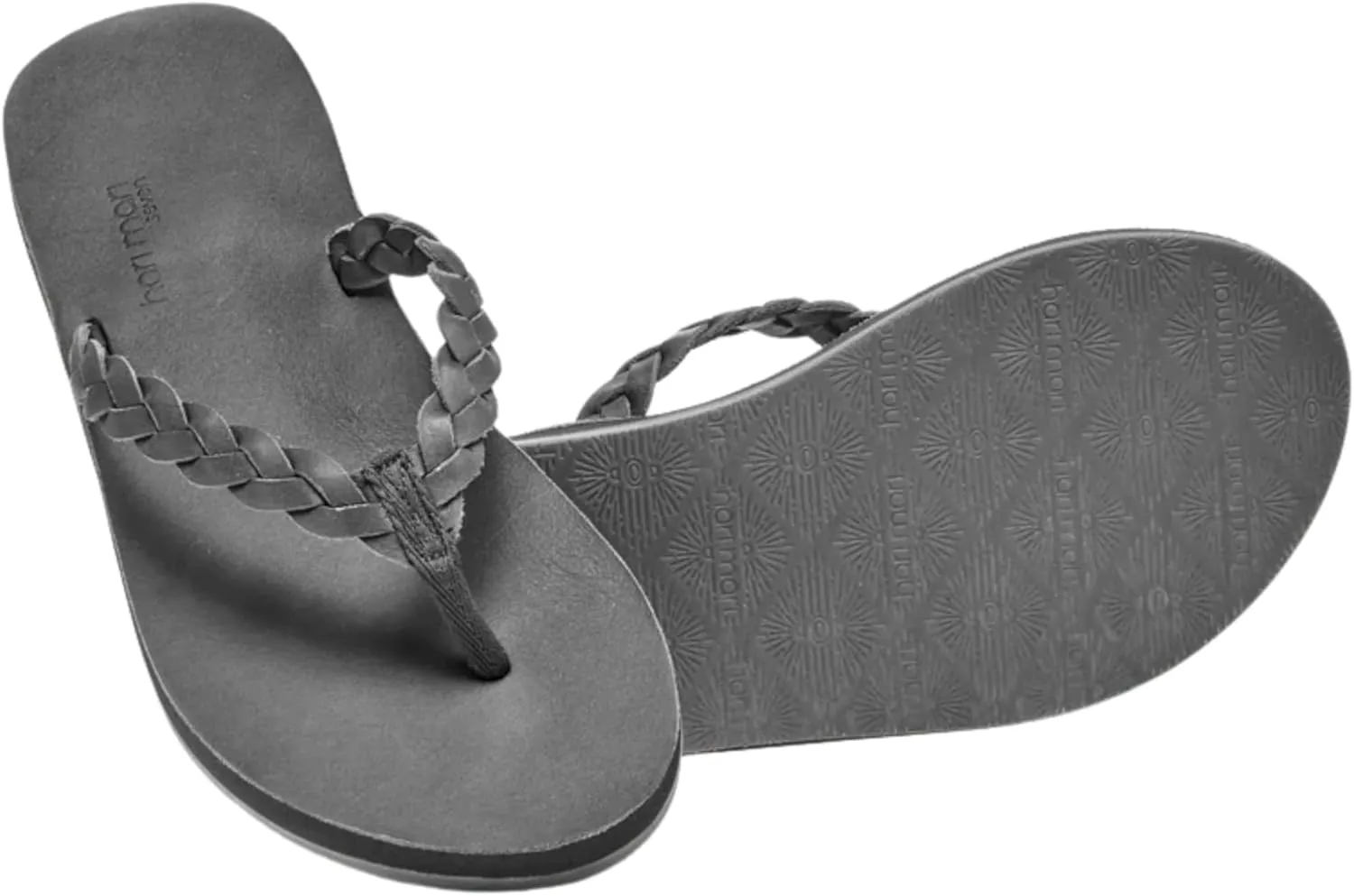 Hari Mari- Meadows Braided- Women's Classic Full Grain Leather Flip Flops with Braided Straps- No Break Ins, Firm Arch Support, and Beveled Edge to Reduce Tripping