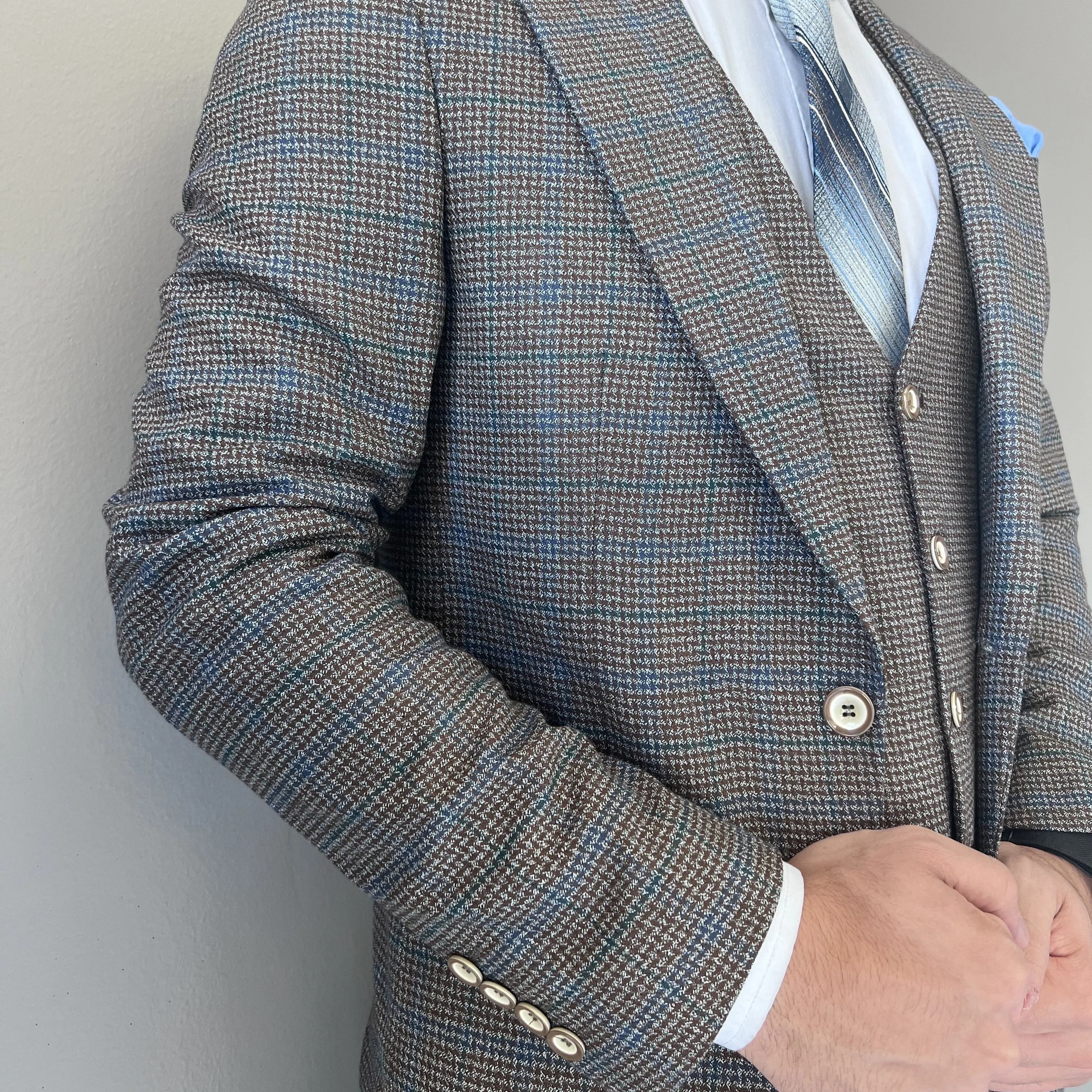 HOUND textured 3-piece slim fit suit