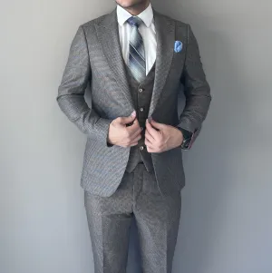 HOUND textured 3-piece slim fit suit