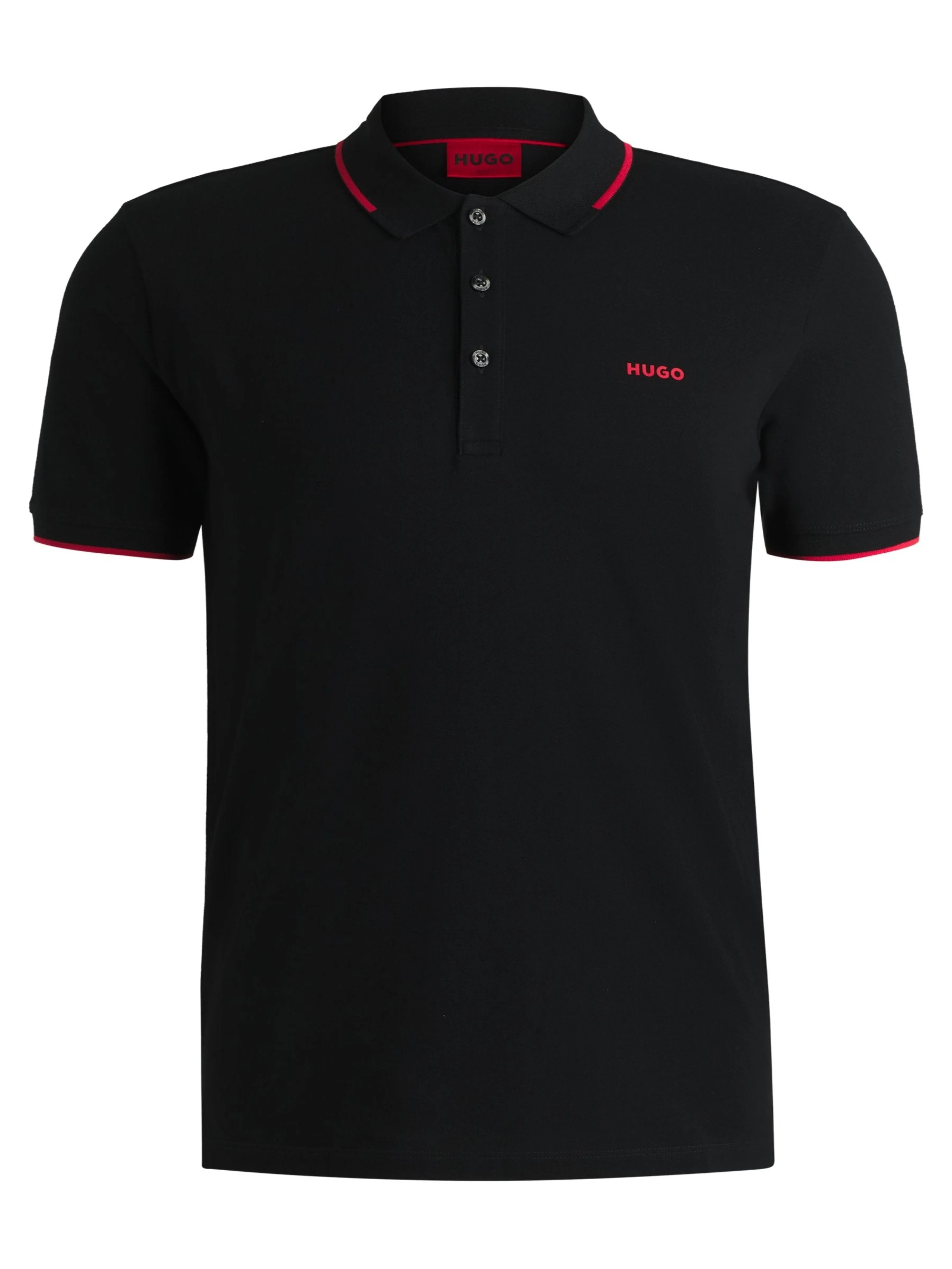 Hugo Boss Stretch-cotton slim-fit polo shirt with printed logo