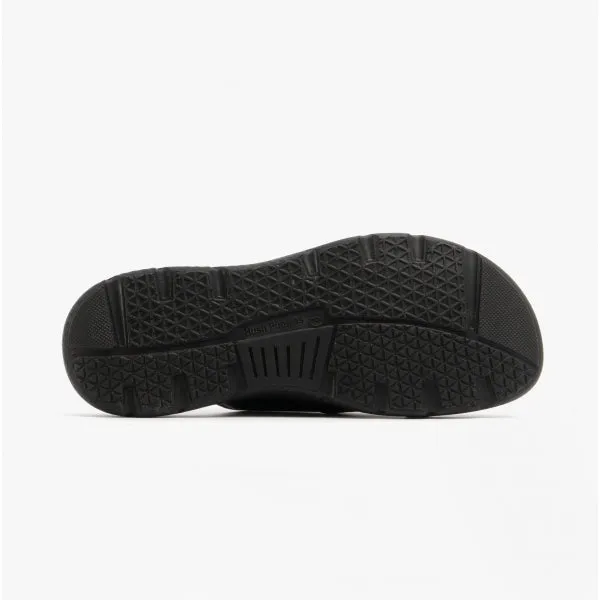 Hush Puppies CARSON Mens Leather Mule Slippers Black