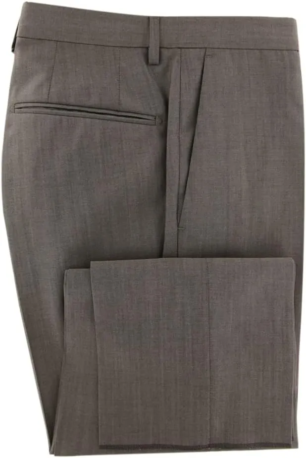 Incotex Brown Melange Wool Blend Pants - Slim