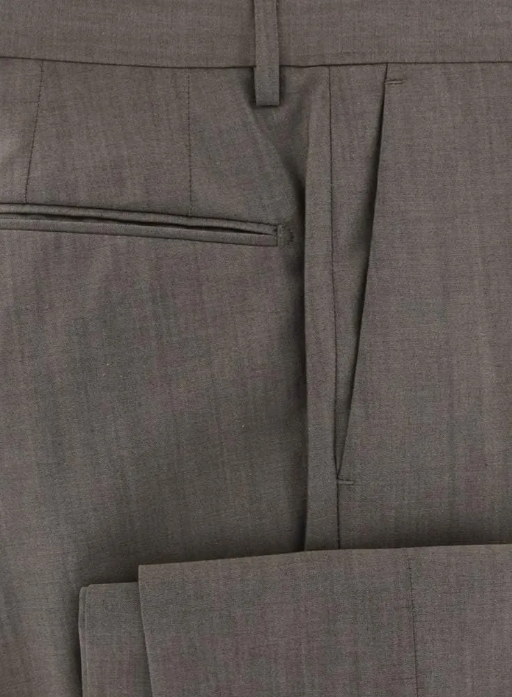 Incotex Brown Melange Wool Blend Pants - Slim