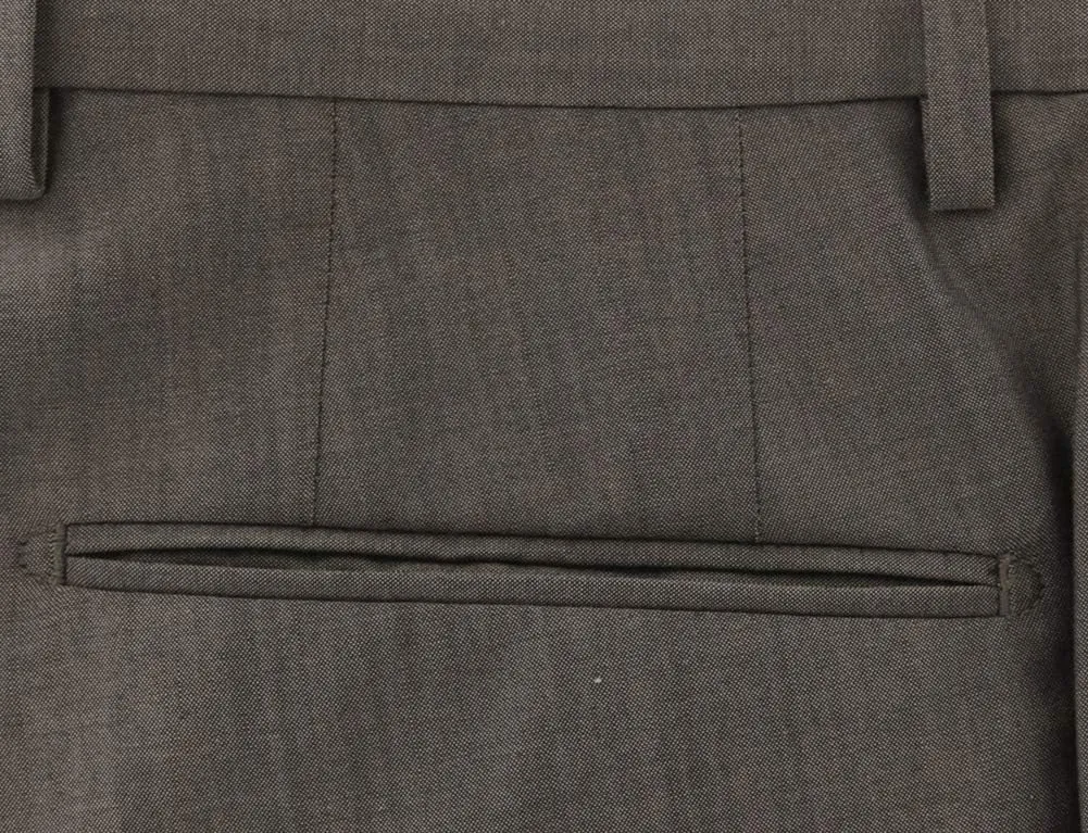 Incotex Brown Melange Wool Blend Pants - Slim