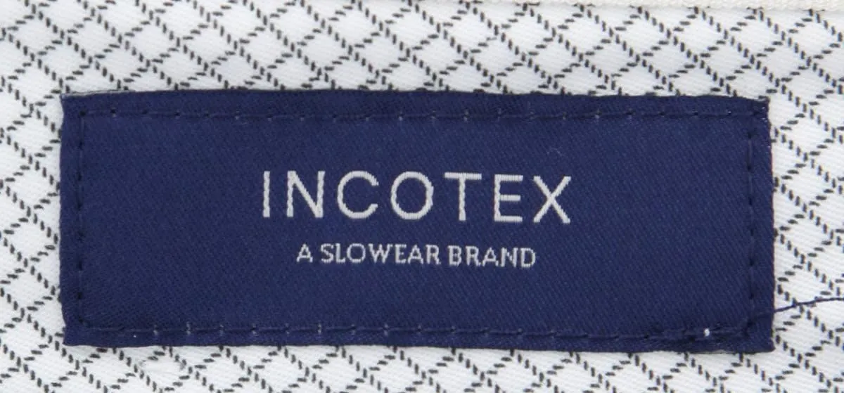 Incotex Dark Blue Bird's Eye Pants - Slim