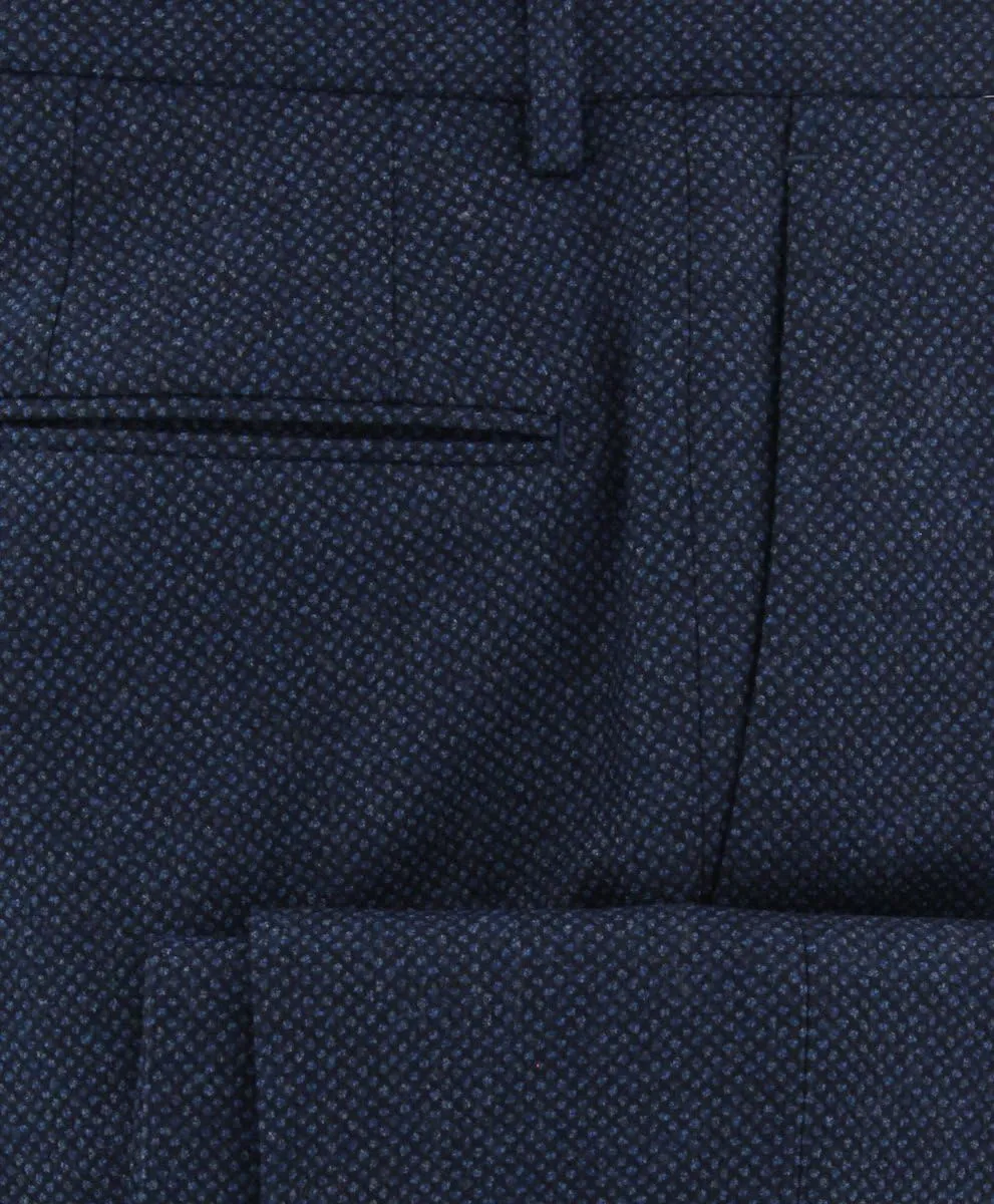 Incotex Dark Blue Bird's Eye Pants - Slim