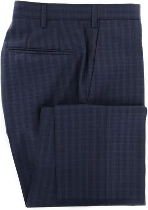 Incotex Dark Blue Check Pants - Slim