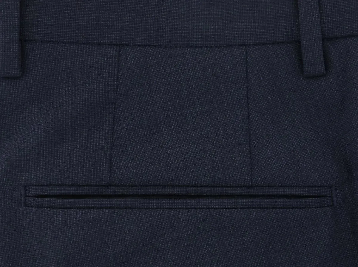 Incotex Dark Blue Solid Pants - Slim