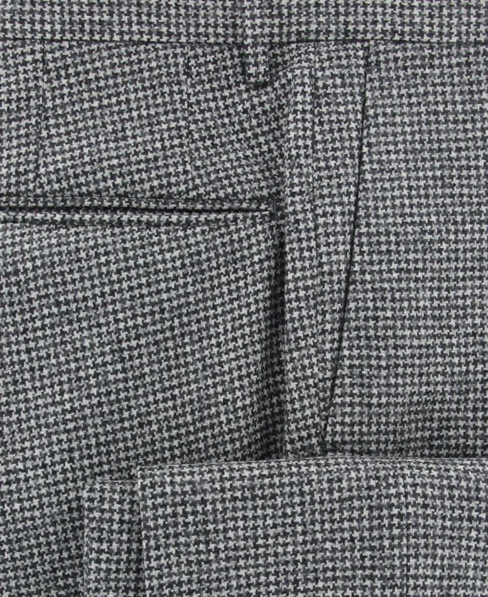 Incotex Dark Gray Micro-Houndstooth Pants - Slim