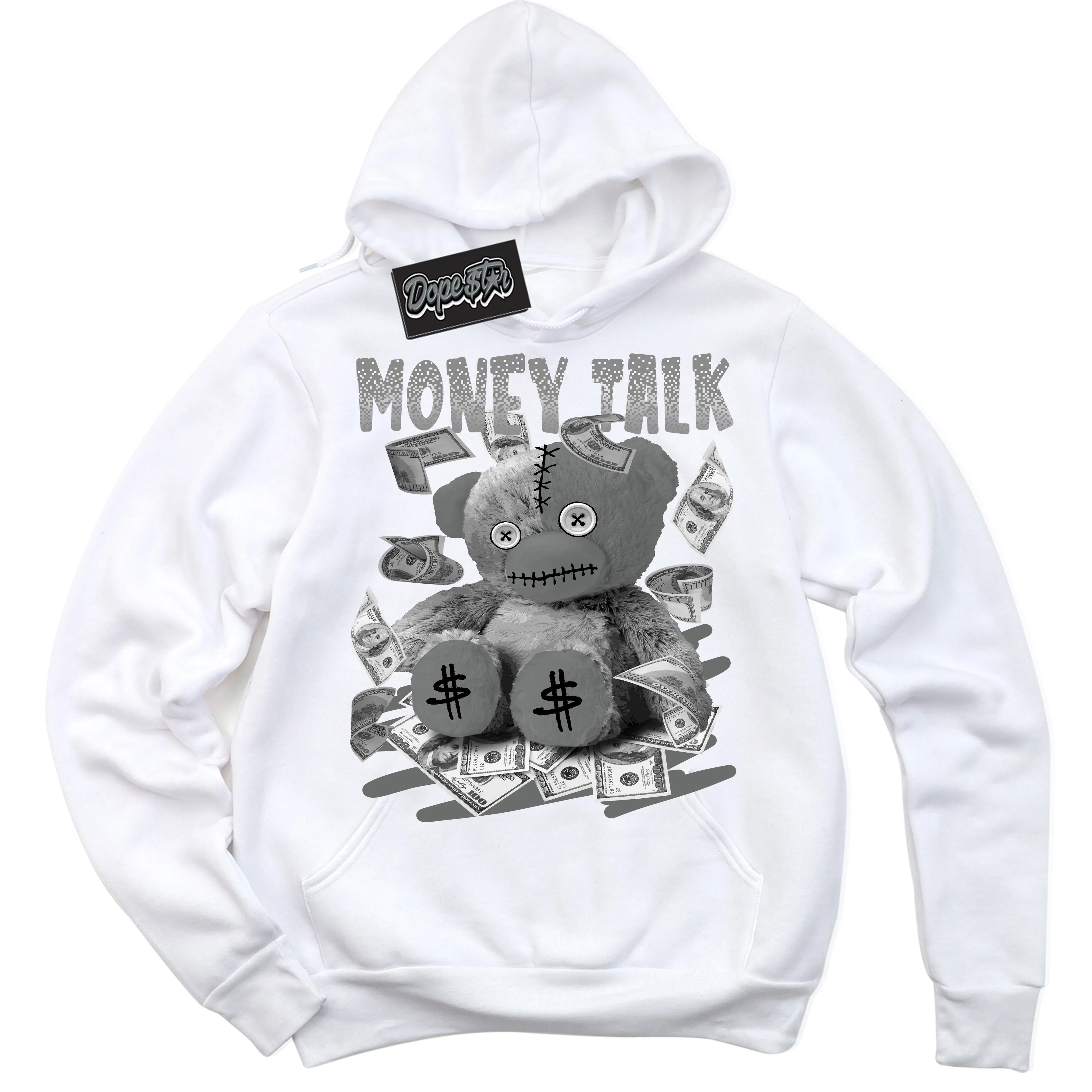 Iron Grey 1s Sneaker Hoodie Money Talk Bear Graphic