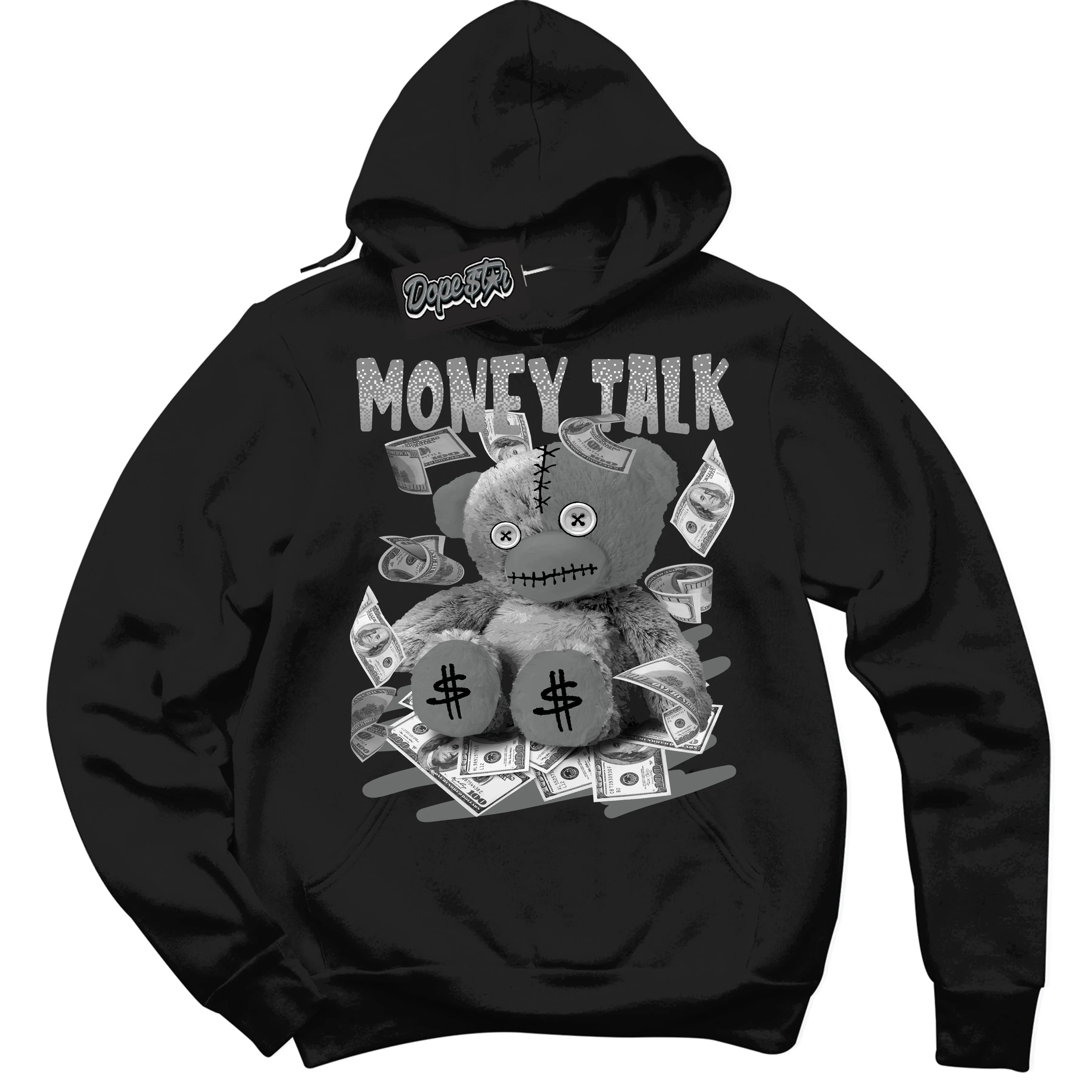Iron Grey 1s Sneaker Hoodie Money Talk Bear Graphic