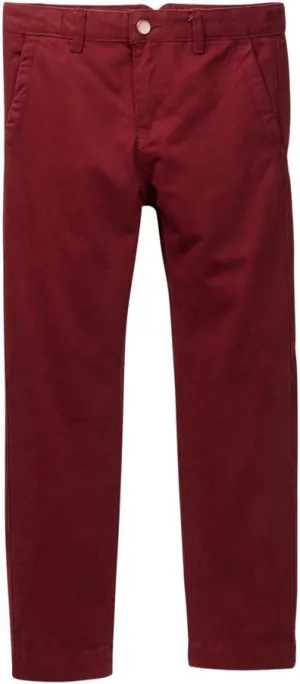 Isaac Mizrahi Boy's Slim Fit Flat Front Adjustable Waist Cotton Pant - Colors