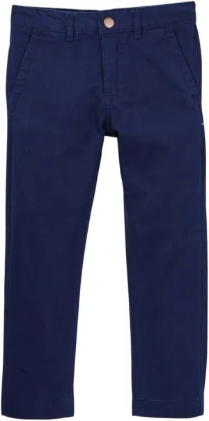 Isaac Mizrahi Boy's Slim Fit Flat Front Adjustable Waist Cotton Pant - Colors