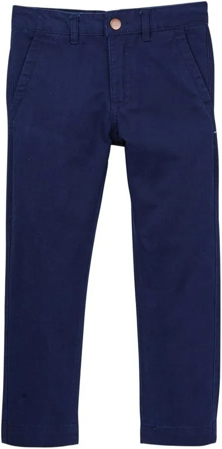 Isaac Mizrahi Boy's Slim Fit Flat Front Adjustable Waist Cotton Pant - Colors