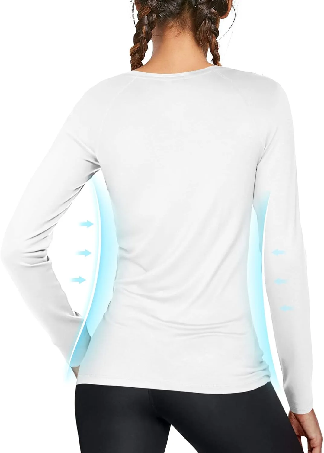 isnowood Women's Sun Protection Long Sleeve Shirts, UPF 50  UV Rash Guard Swim Shirt, Workout Hiking Running Athletic Tops