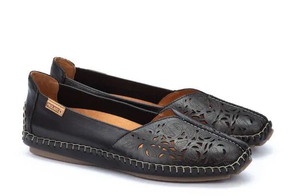 'Jerez' women's perforated ballerina - black