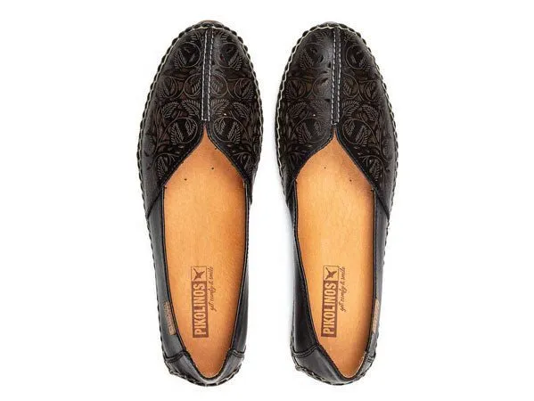 'Jerez' women's perforated ballerina - black
