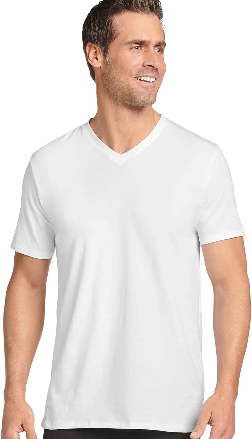 Jockey Men's Undershirt Cotton Stretch V-Neck T-Shirt - 3 Pack