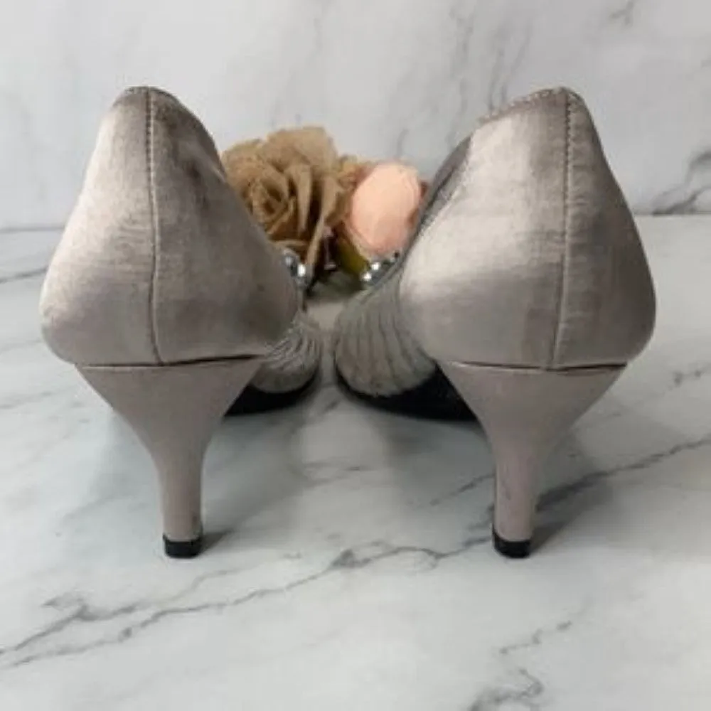 Karen Scott Grey Maralyn Peep-Toe Evening Pumps 5.5M