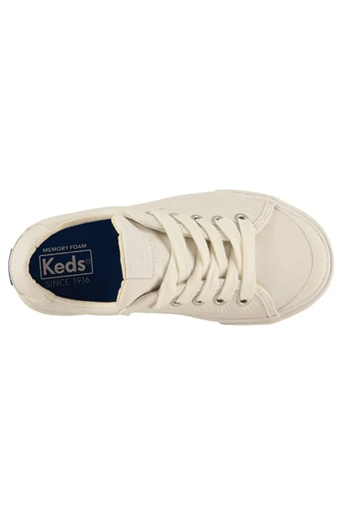 Keds Kids Crew Kick 75 in White Leather