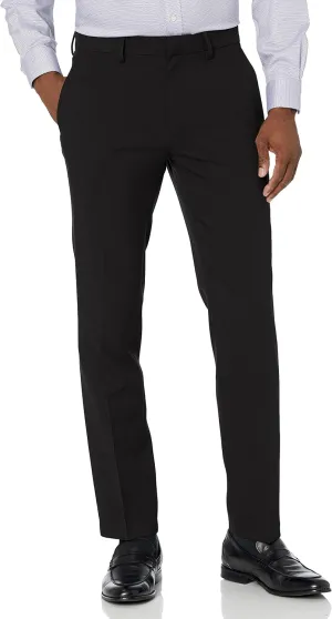 Kenneth Cole Reaction Men's Stretch Weave Slim Fit Dress Pant, Black, 30W x 29L