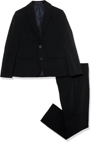 Kenneth Cole REACTION Slim Fit Suit: Formal Jacket & Pants Set for Boys, Sizes 8-20, Black