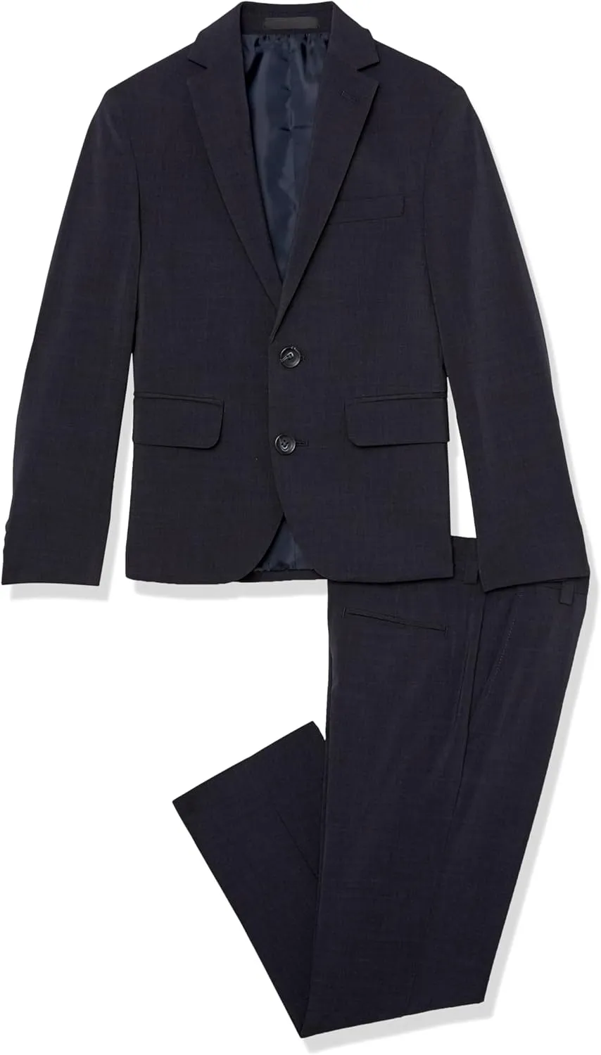 Kenneth Cole REACTION Slim Fit Suit: Formal Jacket & Pants Set for Boys, Sizes 8-20, Navy
