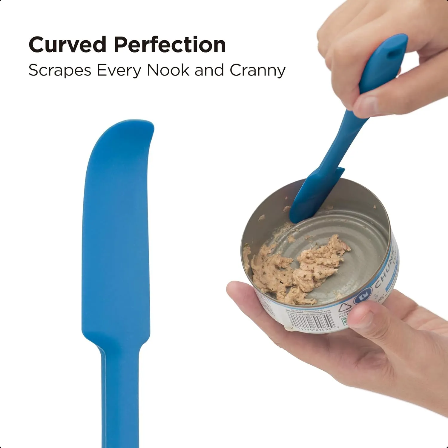 Kitchen Mama WaltzGrip Platinum Silicone Jar and Can Spatula Set: Heat-Resistant, Dishwasher Safe, Ergonomic Grip, Perfect for Mixing and Scraping, Nonstick Cookware (Blue)