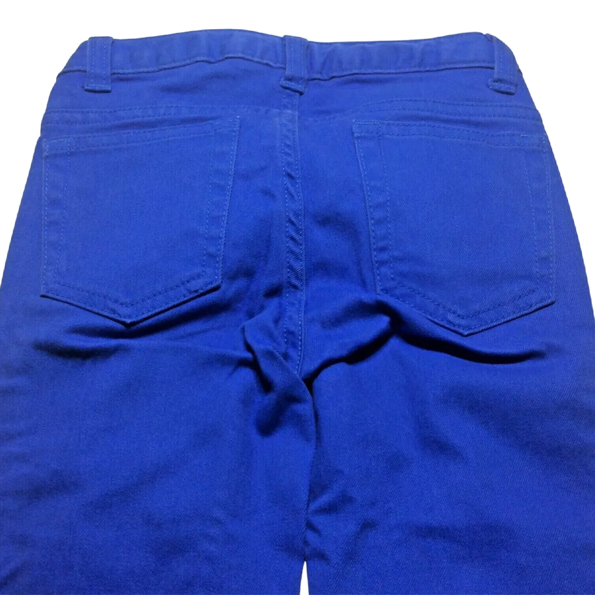 Lands' End Girl Pencil Pants Jeans Size 4 Ankle Zipper Adjustable Waist Blue NWT
