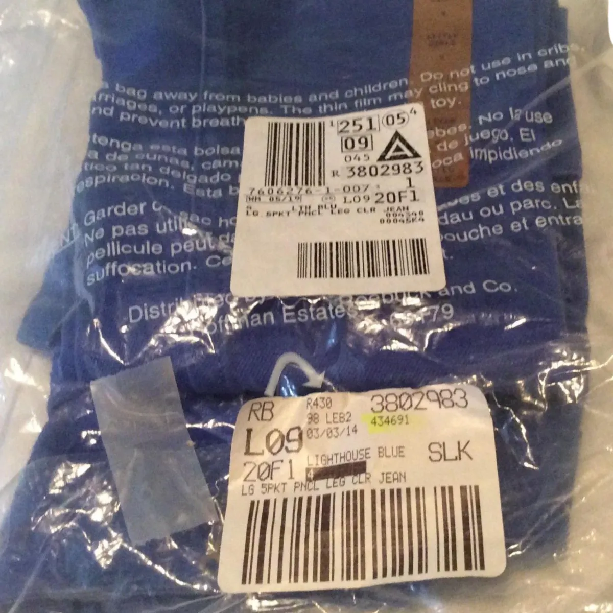 Lands' End Girl Pencil Pants Jeans Size 4 Ankle Zipper Adjustable Waist Blue NWT