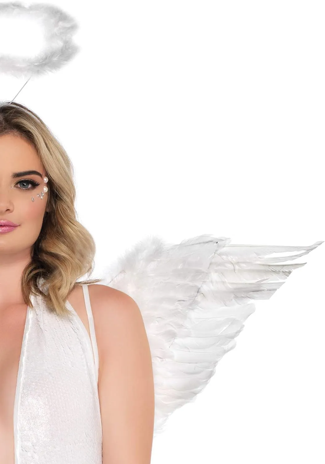 Leg Avenue Women's 2 Pc Feathered Angel Wings and Halo Costume Accessory Kit