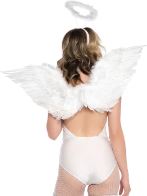 Leg Avenue Women's 2 Pc Feathered Angel Wings and Halo Costume Accessory Kit