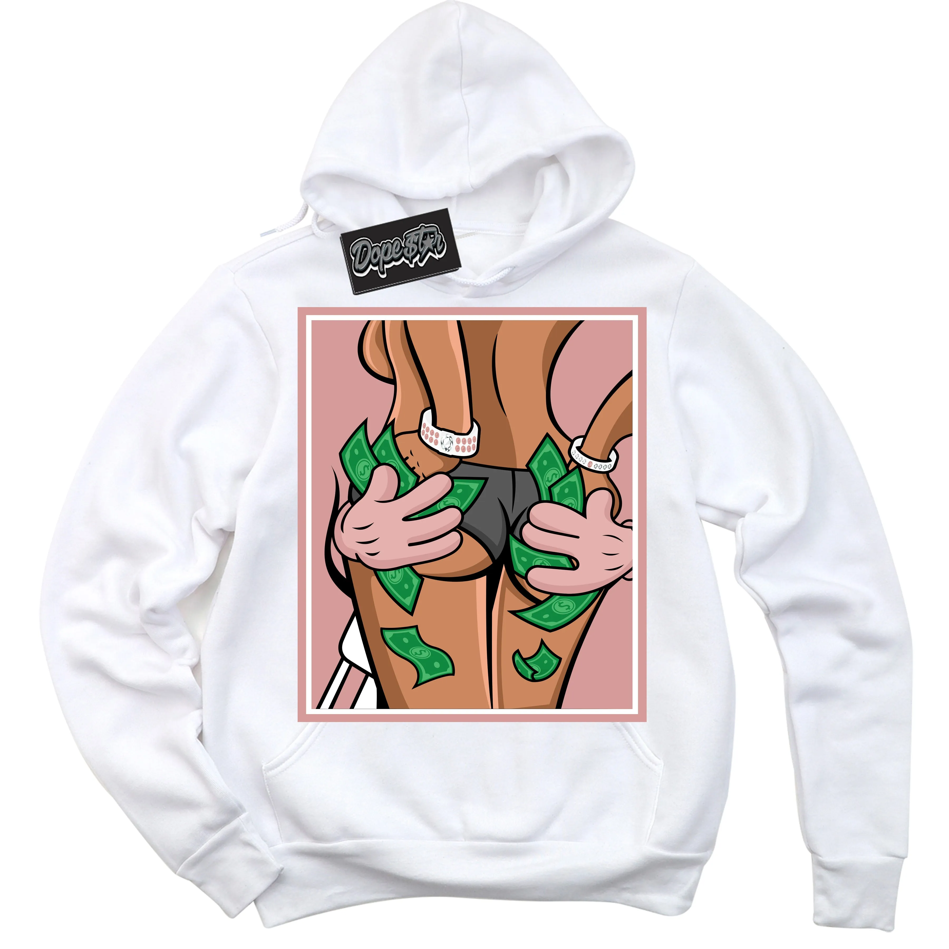 Legend Pink 1s Sneaker Hoodie Money Hands Graphic