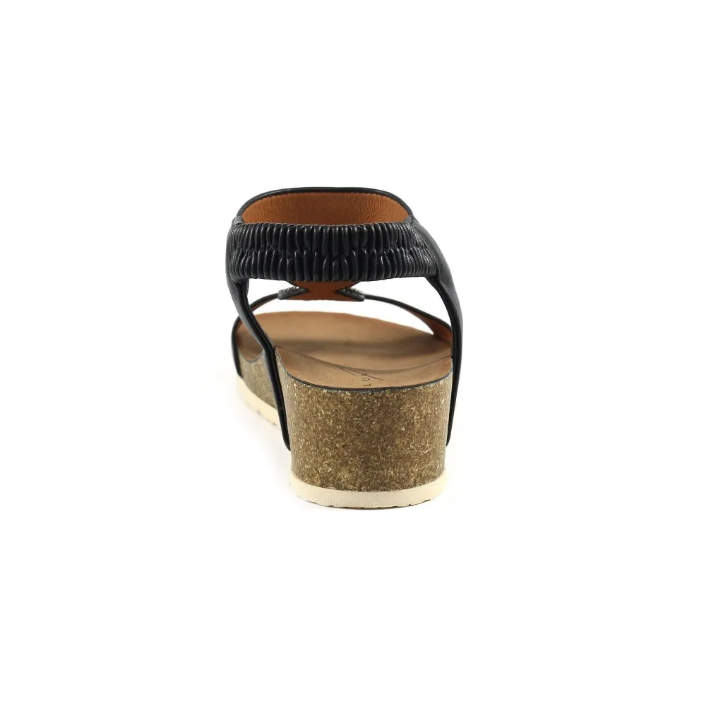 Lunar Barwell Women's T Bar Wedge Sandal Black