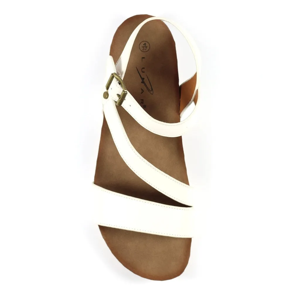 Lunar Cluster Women's Strappy Wedge Sandal White