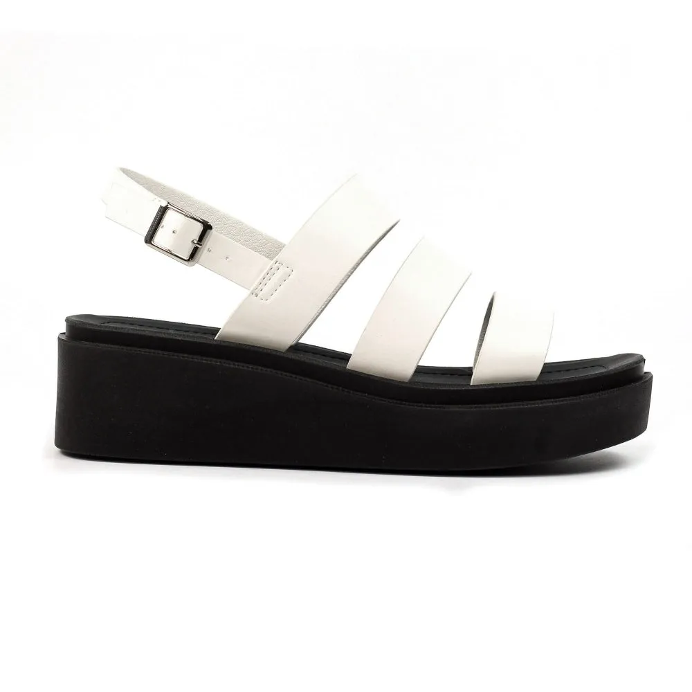 Lunar Lipstick Women's Chunky Sole Summer Sandal White