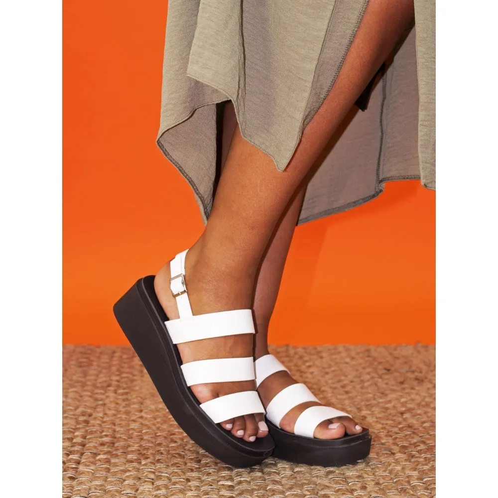 Lunar Lipstick Women's Chunky Sole Summer Sandal White