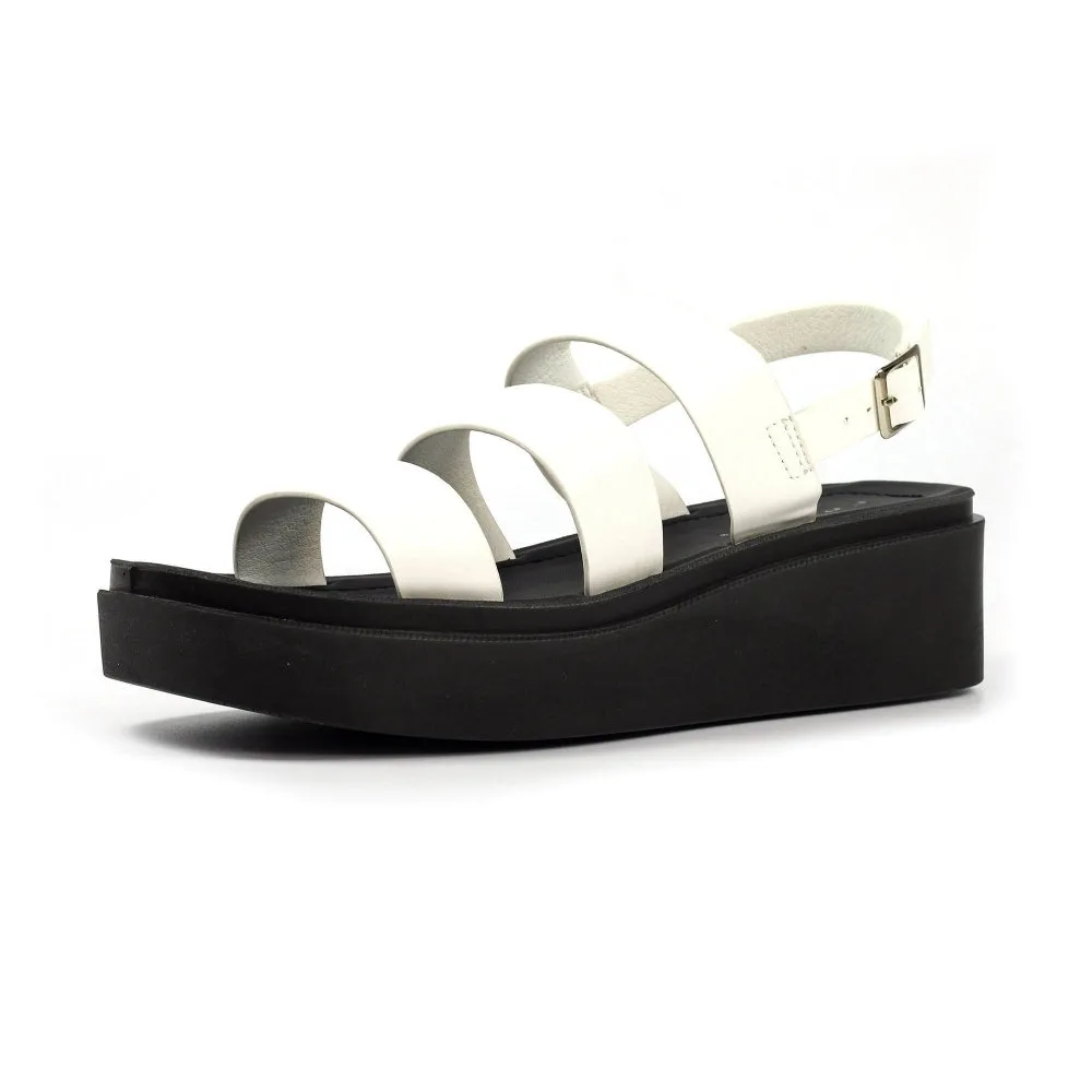 Lunar Lipstick Women's Chunky Sole Summer Sandal White